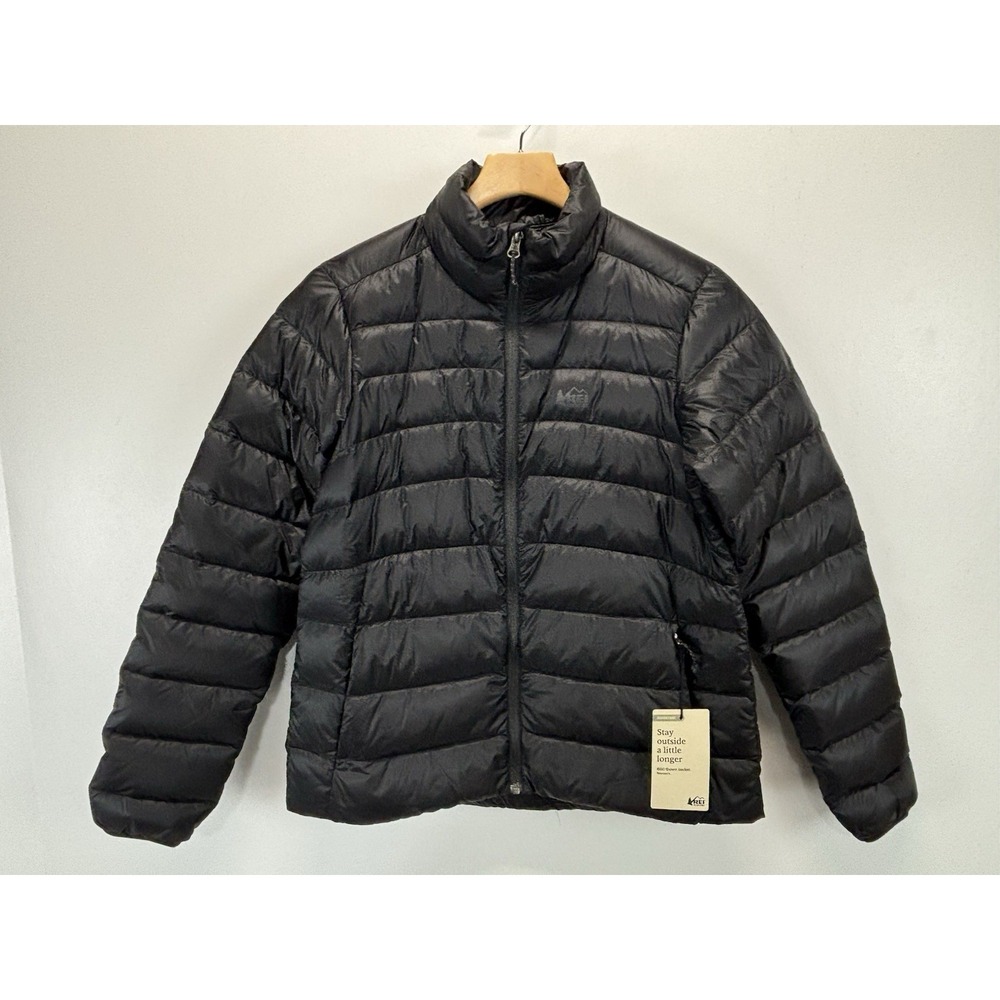 NEW! REI Coop 650 Down Puffer Jacket Women's Medium Black Outdoors Full Zip